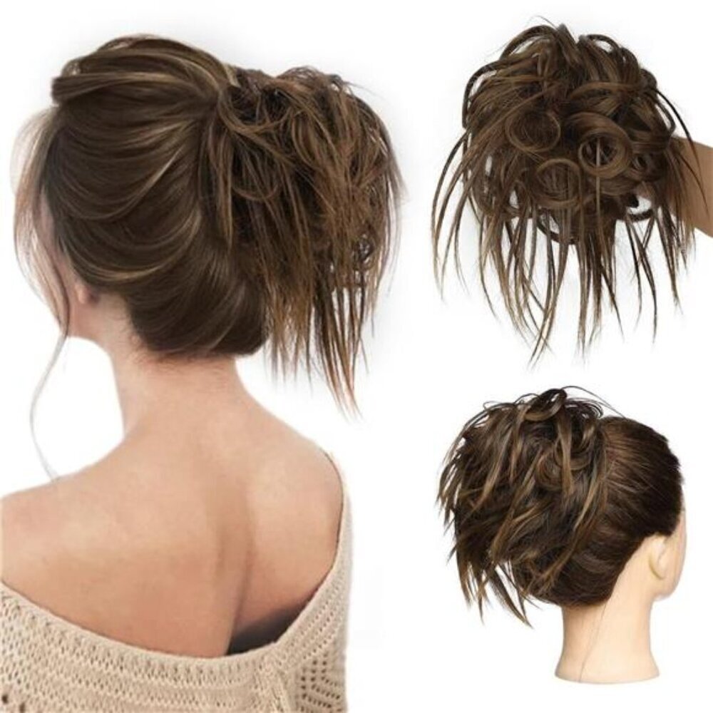 Stylish Synthetic Updo Extension - Messy Bun Hair Piece for Women